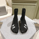 BALENCIAGA 25S HIGH-TOP SNEAKERS IN BLACK COTTON BLEND