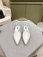 ALAIA SLINGBACK 25S IN WHITE PATENT LEATHER