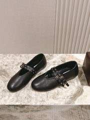 ALAIA MARY JANE 25S IN BLACK LAMBSKIN WITH SILVER HARDWARE