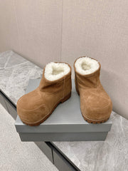 ALASKA BOOTIE IN CIDER BROWN SUEDE AND WOOL LINING