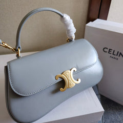 TEEN LOLA TRIOMPHE BAG 20 IN COOL GRAY BLUE CALFSKIN