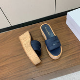 DIOR 25S DWAY WEDGE SLIDE 90 MM IN DEEP NAVY BLUE CALFSKIN