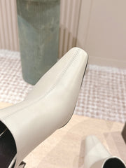 YSL 25S JILL MULES IN IVORY SMOOTH CALFSKIN