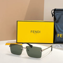 SKY RIMLESS RECTANGULAR FRAME SUNGLASSES FE40165U IN METAL