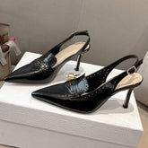 BOY SLINGBACK PUMP 75 MM IN BLACK CALFSKIN