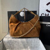 CHANEL 25S HOBO BAG 33 IN BROWN SUEDE GOLD HARDWARE