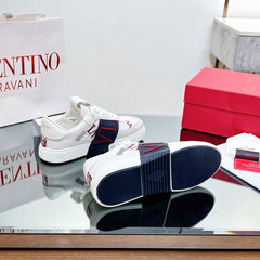 VALENTINO 25S GARAVANI VL7N SNEAKERS IN WHITE MIX DEEP BLUE LAMBSKIN