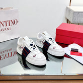 VALENTINO 25S GARAVANI VL7N SNEAKERS IN WHITE MIX DEEP BLUE LAMBSKIN
