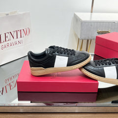 VALENTINO 25S UPVILLAGE SNEAKERS IN BLACK MIX WHITE LAMBSKIN STYLE 1