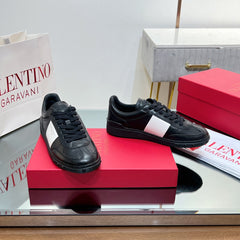 VALENTINO 25S UPVILLAGE SNEAKERS IN BLACK MIX WHITE LAMBSKIN