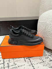 BOUNCING SNEAKER IN BLACK CALFSKIN AND FABRIC