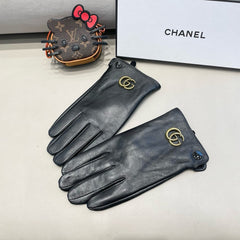 DOUBLE G GLOVES IN BLACK LAMBSKIN 370906