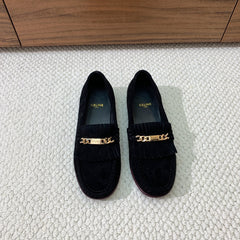 LUCO LOAFER WITH FRINGES IN BLACK SUEDE