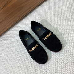 LUCO LOAFER WITH FRINGES IN BLACK SUEDE