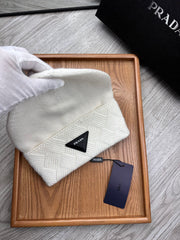 BEANIE HAT IN WHITE WOOL AND RABBIT FUR 342037