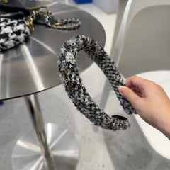 BLACK MIX WHITE WOOL HAIRBAND 412547