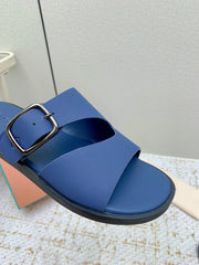SANDALS IN CLASSIC BLUE CALFSKIN