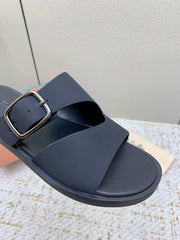 SANDALS IN BLACK CALFSKIN