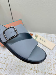 SANDALS IN GREY CALFSKIN