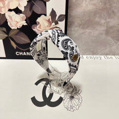 HAIRBAND IN WHITE AND BLACK PATTERN FABRIC 299347