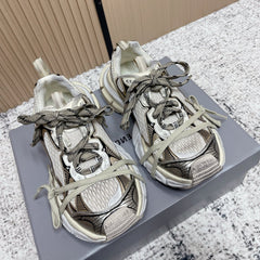 BALENCIAGA 25S 3XL SNEAKERS IN TAUPE GRAY MIX BLACK PU LEATHER
