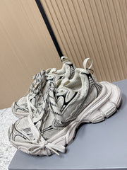 BALENCIAGA 25S 3XL SNEAKERS IN LIGHT TAUPE MIX BLACK PU LEATHER