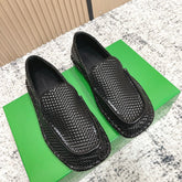 BOTTEGA VENETA 26S LOAFERS IN BLACK INTRECCIATO CALFSKIN
