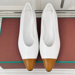 LP REBECCA BALLET FLATS WHITE WAXED LEATHER