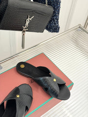 LP SANDALS 25S IN BLACK LAMBSKIN SNAKE EMBOSSING