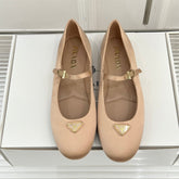 PRADA 25S BALLERINAS IN NUDE SATIN