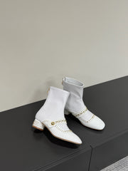 BELLE-D HEELED ANKLE BOOT WHITE PATENT CALFSKIN