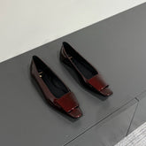 POPPY BALLET FLATS IN GARNET RED GLOSSY LAMBSKIN