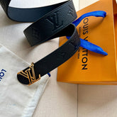 LV 25S BELT 40 MM IN BLACK CALFSKIN WITH GOLD HARDWARE 593266