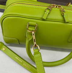 AMAZONA 23 CROPPED BAG IN PEAR GREEN SOFT GRAINED CALFSKIN