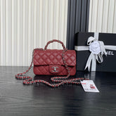 CHANEL 25S FLAP BAG 19 IN BURGUNDY CALFSKIN SILVER HARDWARE