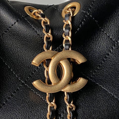 CHANEL 25S HOBO BAG 45 IN BLACK LAMBSKIN