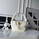 CHANEL 25S HOBO BAG 32 IN CREAM WHITE LAMBSKIN