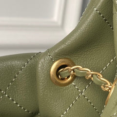 CHANEL 25S HOBO BAG 45 IN DARK GREEN LAMBSKIN