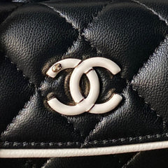 CHANEL 25S MINI BACKPACK 18 IN BLACK LAMBSKIN
