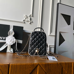 CHANEL 25S MINI BACKPACK 18 IN BLACK LAMBSKIN