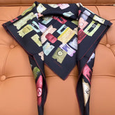 CHANEL 25S SCARF 90 IN SILK 703703