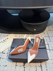 ALAIA HIGH SLINGBACK 25S 90 MM IN WHITE CALFSKIN