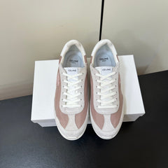 CELINE 25S RACER FORREST GUMP SNEAKERS IN PINK AND GRAY MERCERIZED CALFSKIN