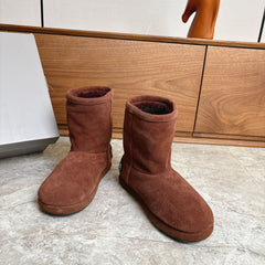 BALENCIAGA 25S ALASKA ANKLE BOOTS IN DEEP CHESTNUT BROWN SUEDE