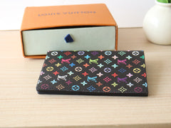 DOLL PASSPORT WALLET IN BLACK MIX COLORFUL CALFSKIN