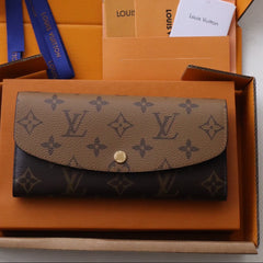 EMILIE WALLET 19 IN CHOCOLATE BROWN MONOGRAM CALFSKIN