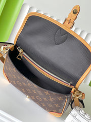 DIANE 25 IN BROWN MONOGRAM CANVAS TANNED COWHIDE