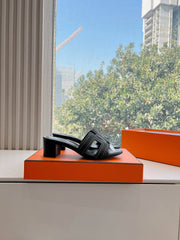 0ASIS SANDAL IN BLACK MIX WHITE CALFSKIN