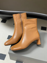 BALENCIAGA 25S ANKLE BOOTS 65 MM IN LIGHT BROWN COW LEATHER