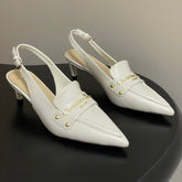 DIOR 25S BOY SLINGBACK HIGH HEELS 50 MM IN WHITE LAMBSKIN